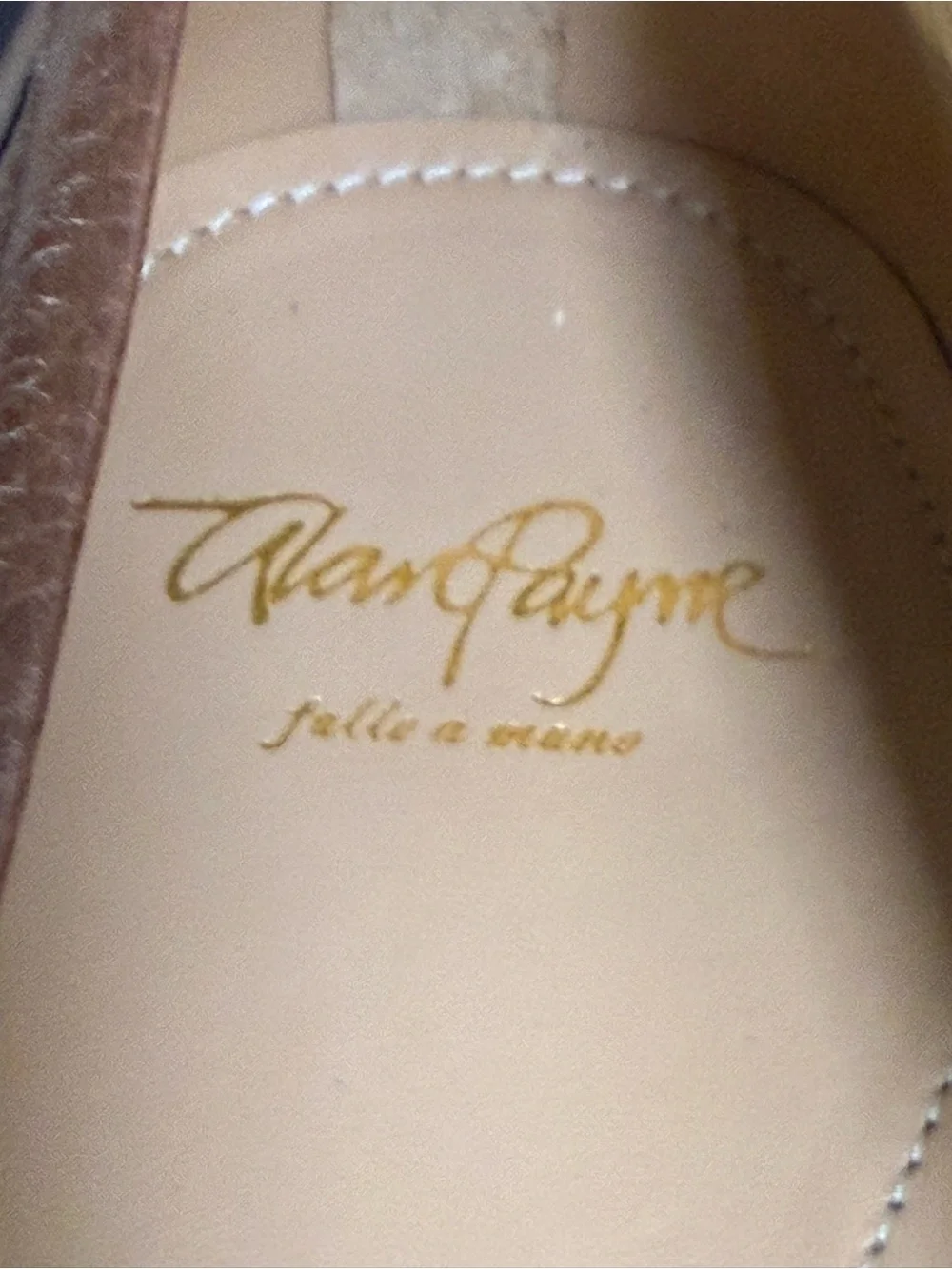 Alan Payne Deerskin Penny Loafer in Brown Pebbled Leather